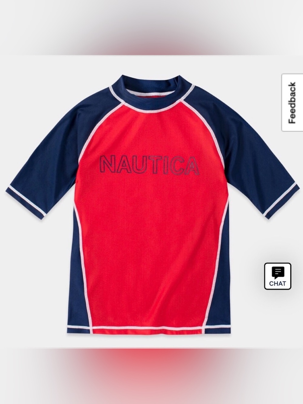 Nautica Boys Logo Rash Guard | UPF Swim Shirt | Size Large (14/16) | NWT